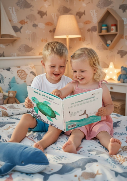 MamaMomo™ Kinderboek 'Raad jij wie ik ben?' onderzeedieren voelboekje